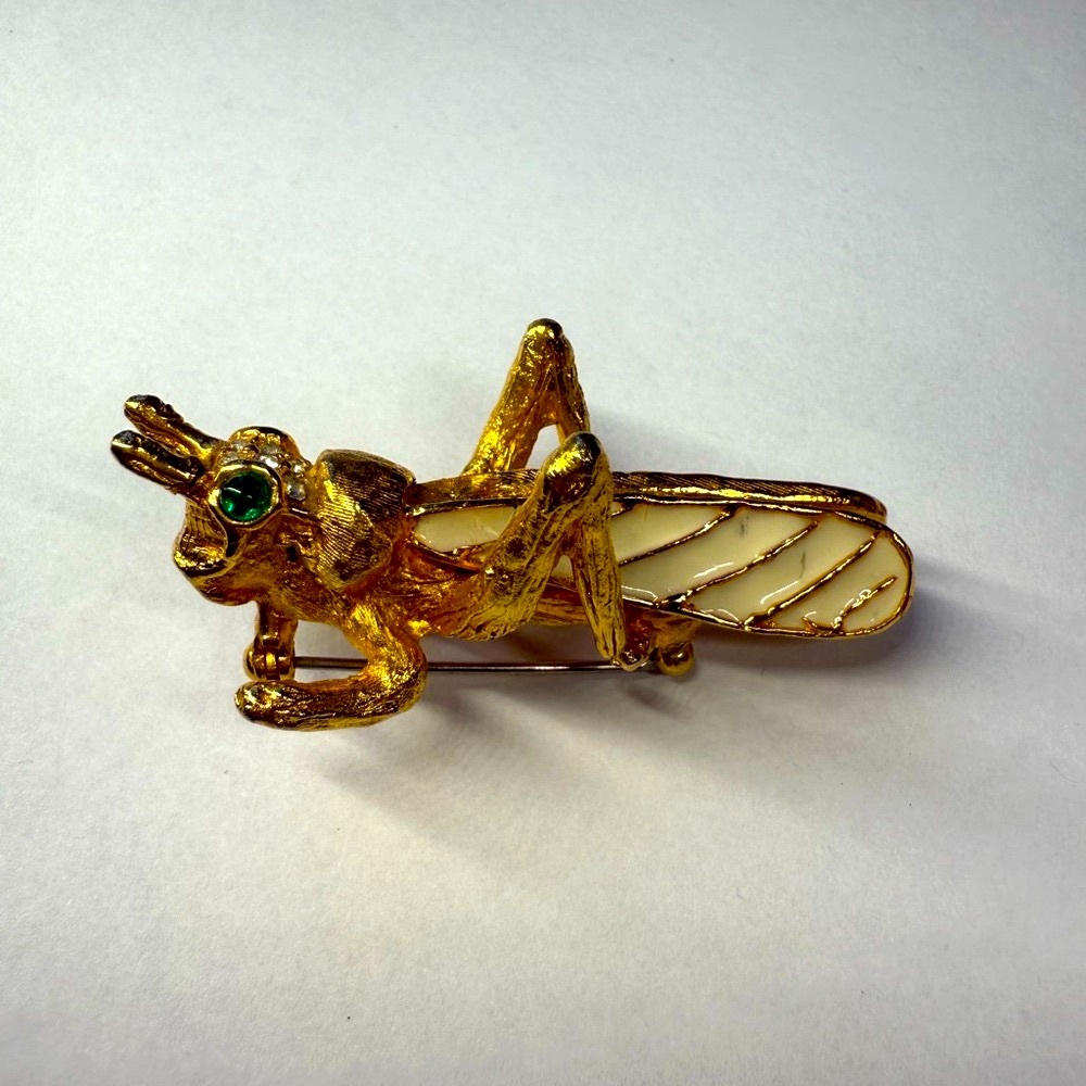 KJL Kenneth Lane Vintage Rhinestone  Bug Insect Brooch Pin